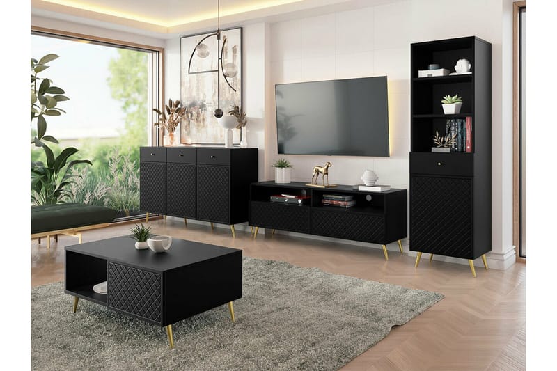 Kintore Tv-skåp 150 cm - Svart - Möbler - Tv möbel & mediamöbel - TV skåp