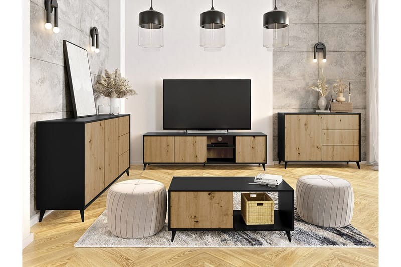 Kintore Tv-skåp 180 cm - Svart - Möbler - Tv möbel & mediamöbel - TV skåp
