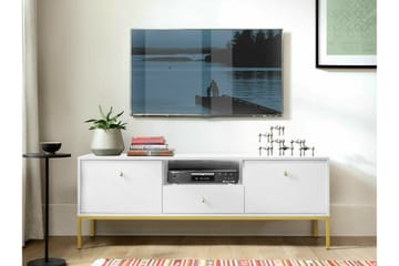 Klinkerville Golvstående Tv Bänk 154 cm med Förvaring i Målat Trä - Vit - Möbler - Tv möbel & mediamöbel - TV bänk & mediabänk