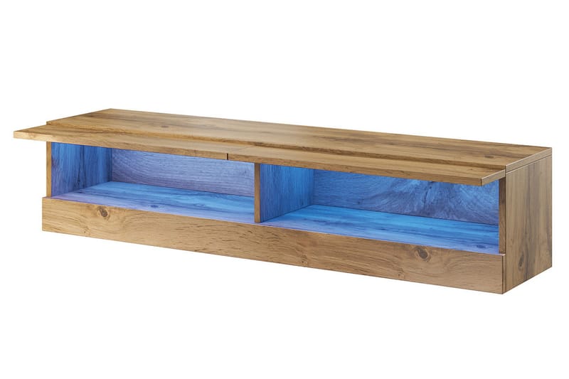 Narbonne Tv-skåp 180 cm Vit LED - Natur/Svart - Möbler - Tv möbel & mediamöbel - TV skåp