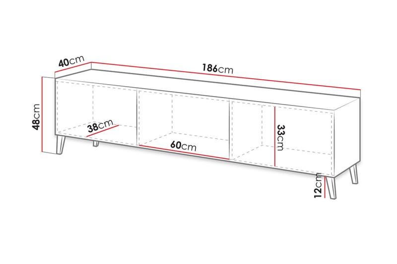 Novaj Tv-skåp 155 cm - Svart - Möbler - Tv möbel & mediamöbel - TV skåp