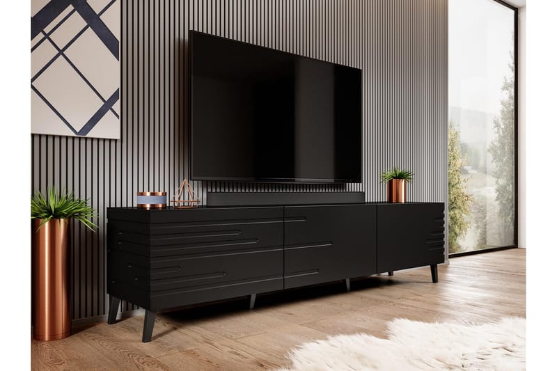 Novaj Tv-skåp 155 cm - Svart - Möbler - Tv möbel & mediamöbel - TV skåp