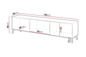 Novaj Tv-skåp 155 cm - Svart - Möbler - Tv möbel & mediamöbel - TV bänk & mediabänk