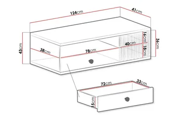 Rosehall Golvstående Tv Bänk 124 cm med Förvaring i Ek - Beige - Möbler - Tv möbel & mediamöbel - TV bänk & mediabänk