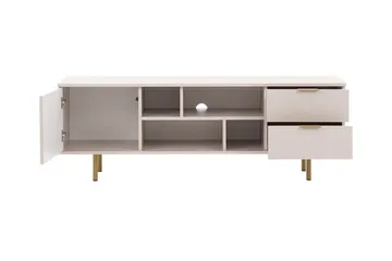Staffin Golvstående Tv Bänk 150 cm med Förvaring i Målat Trä - Beige - Möbler - Tv möbel & mediamöbel - TV bänk & mediabänk