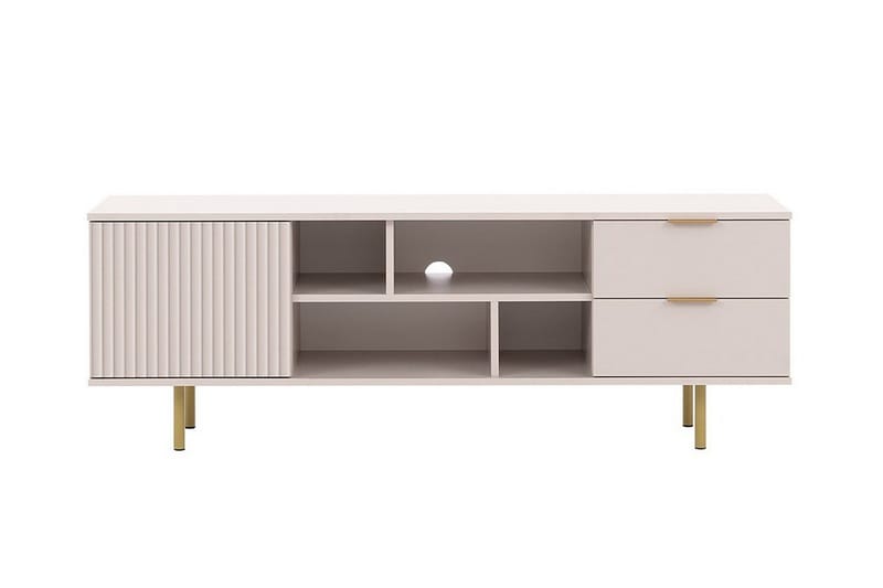 Staffin Golvstående Tv Bänk 150 cm med Förvaring i Målat Trä - Beige - Möbler - Tv möbel & mediamöbel - TV bänk & mediabänk