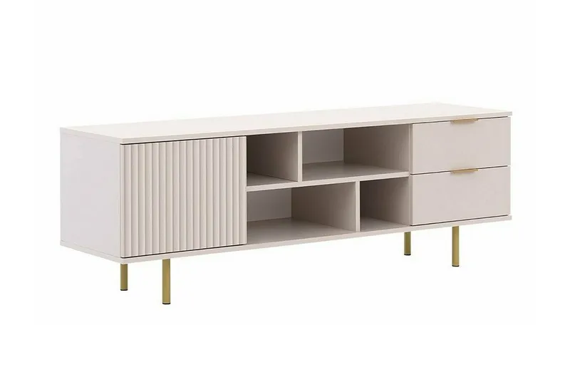 Staffin Golvstående Tv Bänk 150 cm med Förvaring i Målat Trä, Beige