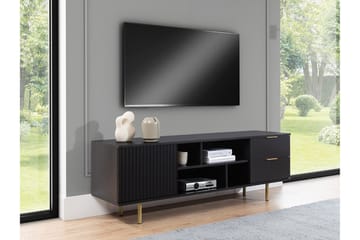 Staffin Golvstående Tv Bänk 150 cm med Förvaring i Målat Trä - Svart - Möbler - Tv möbel & mediamöbel - TV bänk & mediabänk