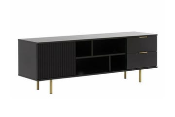 Staffin Golvstående Tv Bänk 150 cm med Förvaring i Målat Trä - Svart - Möbler - Tv möbel & mediamöbel - TV bänk & mediabänk