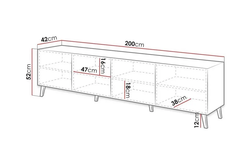 Strontian Tv-skåp 200 cm Scandinavian Choice Black - Möbler - Tv möbel & mediamöbel - TV skåp
