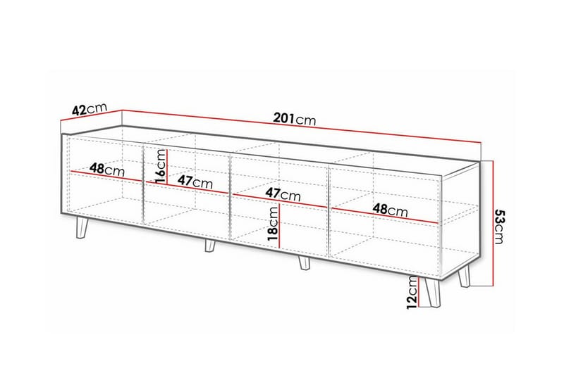 Strontian Tv-skåp 201 cm Scandinavian Choice Black - Möbler - Tv möbel & mediamöbel - TV skåp