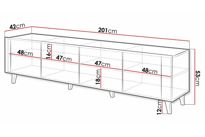 Strontian Tv-skåp 201 cm Scandinavian Choice Black - Möbler - Tv möbel & mediamöbel - TV skåp