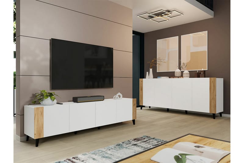 Strontian Tv-skåp 201 cm Scandinavian Choice White - Möbler - Tv möbel & mediamöbel - TV skåp