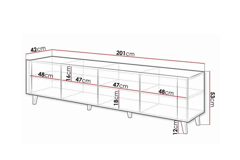 Strontian Tv-skåp 201 cm Scandinavian Choice White - Möbler - Tv möbel & mediamöbel - TV skåp