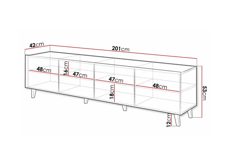 Strontian Tv-skåp 201 cm Scandinavian Choice White - Möbler - Tv möbel & mediamöbel - TV skåp