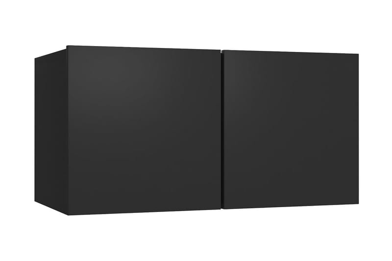 TV-skåp 3 delar svart spånskiva - Svart - TV skåp
