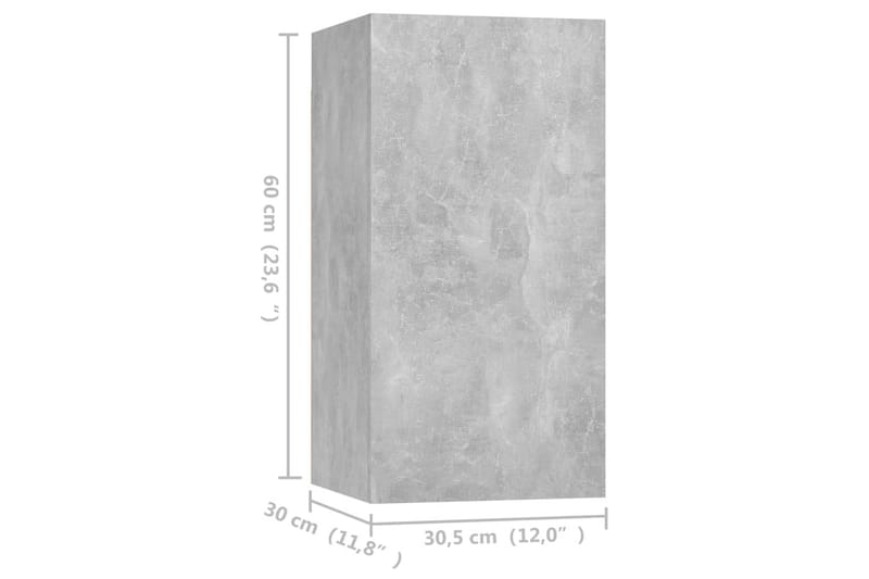 TV-skåp 4 delar betonggrå 30,5x30x60 cm spånskiva - Grå - Möbler - Tv möbel & mediamöbel - TV skåp