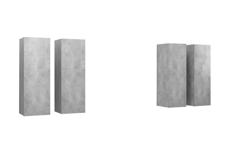 TV-skåp 4 delar betonggrå 30,5x30x90 cm spånskiva - Grå - Möbler - Tv möbel & mediamöbel - TV skåp