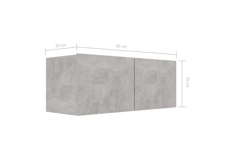 TV-skåp 4 st betonggrå 80x30x30 cm spånskiva - Grå - Möbler - Tv möbel & mediamöbel - TV skåp