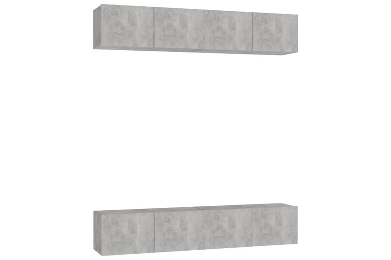 TV-skåp 4 st betonggrå 80x30x30 cm spånskiva - Grå - Möbler - Tv möbel & mediamöbel - TV skåp