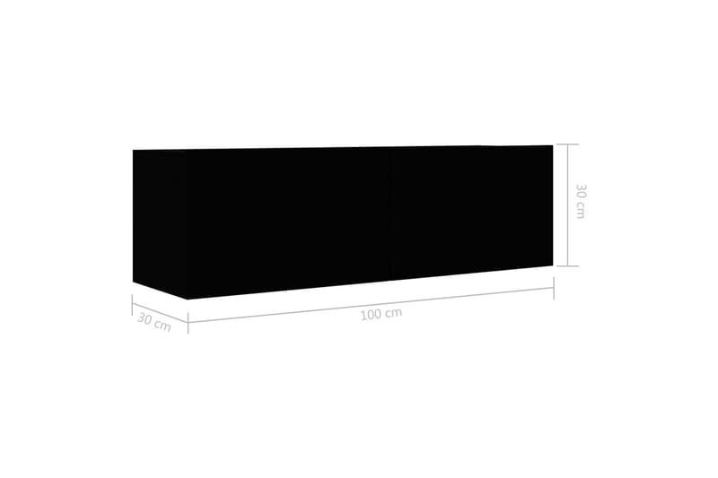 TV-skåp 4 st svart 100x30x30 cm spånskiva - Svart - TV skåp