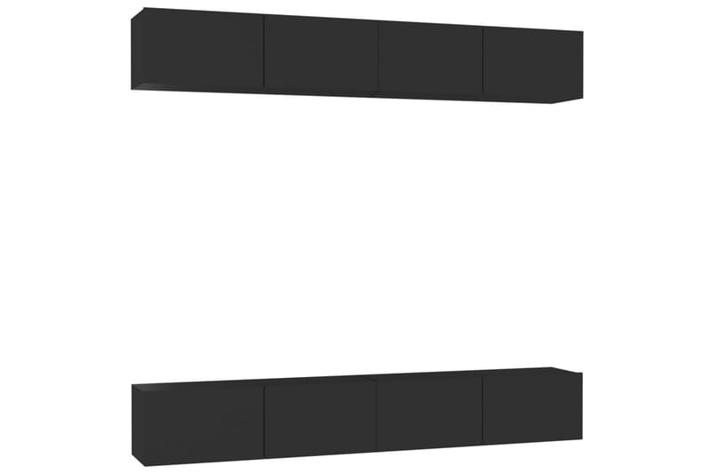 TV-skåp 4 st svart 100x30x30 cm spånskiva - Svart - TV skåp