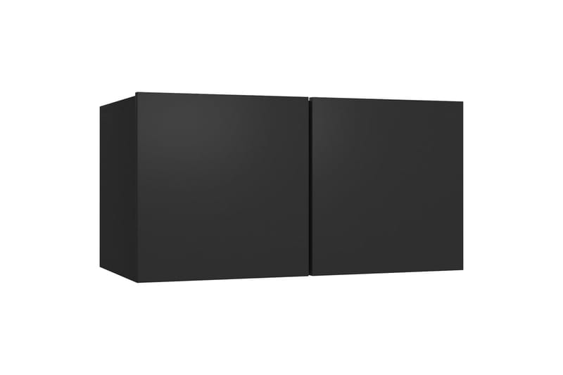 TV-skåp 4 st svart 60x30x30 cm spånskiva - Svart - TV skåp