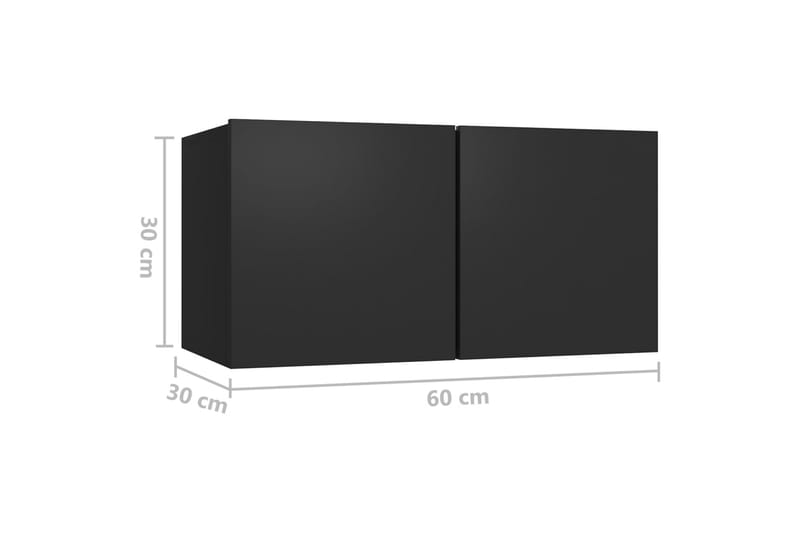TV-skåp 4 st svart 60x30x30 cm spånskiva - Svart - TV skåp