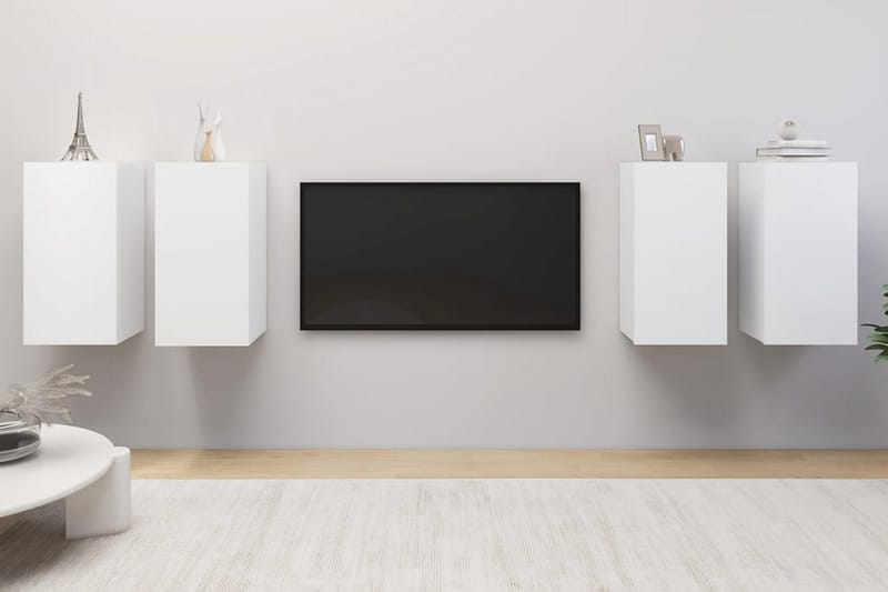 TV-skåp 4 st vit 30,5x30x60 cm spånskiva - Vit - TV skåp