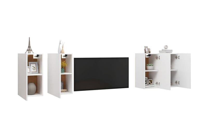 TV-skåp 4 st vit 30,5x30x60 cm spånskiva - Vit - Möbler - Tv möbel & mediamöbel - TV skåp