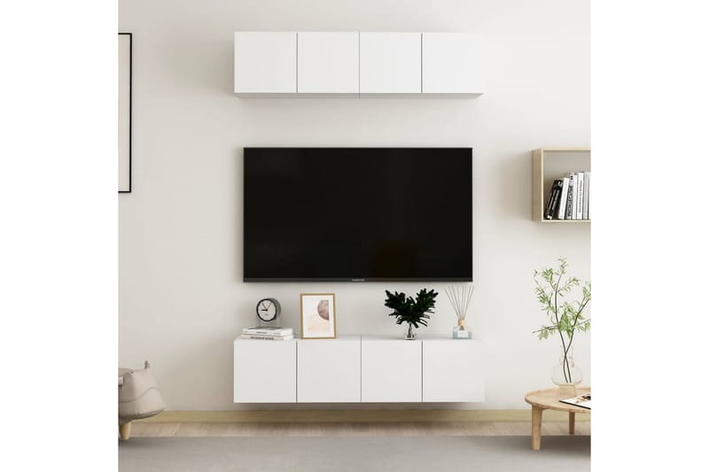TV-skåp 4 st vit 60x30x30 cm spånskiva - Vit - Möbler - Tv möbel & mediamöbel - TV skåp