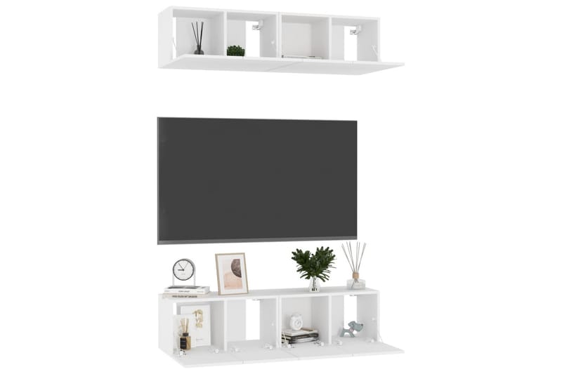 TV-skåp 4 st vit 60x30x30 cm spånskiva - Vit - Möbler - Tv möbel & mediamöbel - TV skåp
