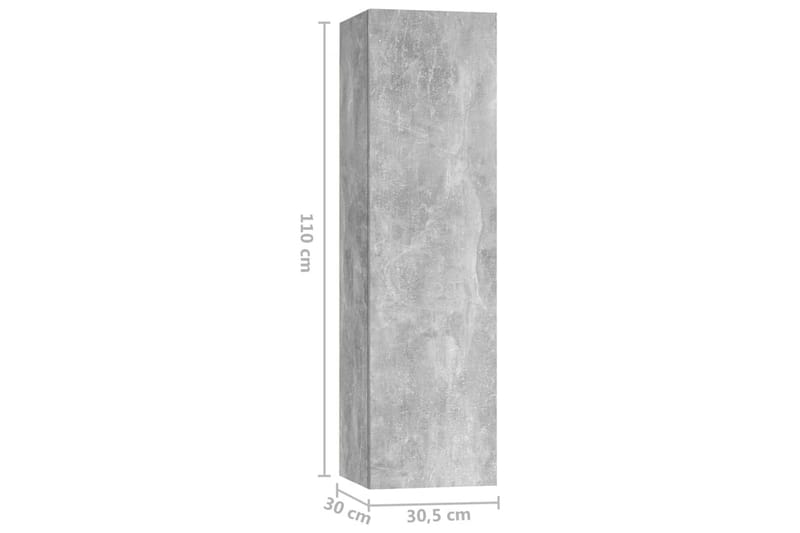 TV-skåp 5 delar betonggrå spånskiva - Grå - TV skåp