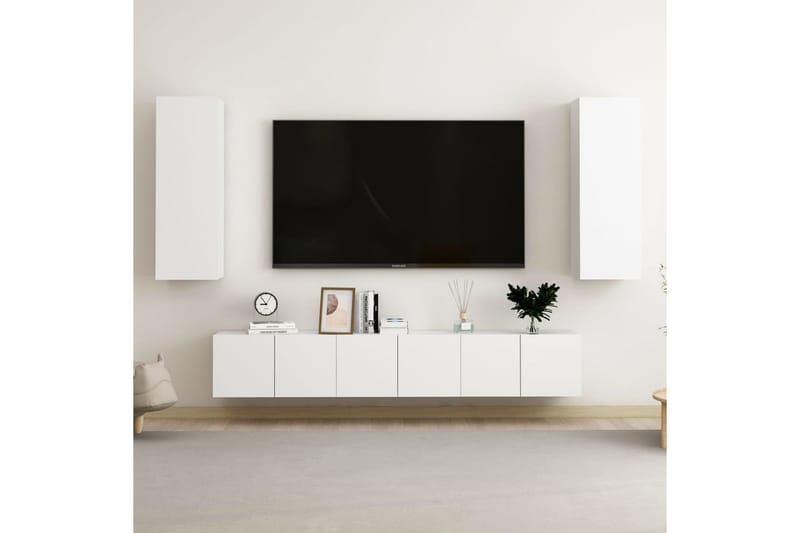 TV-skåp 5 delar vit spånskiva - Vit - Möbler - Tv möbel & mediamöbel - TV skåp