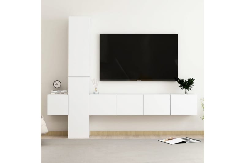 TV-skåp 5 delar vit spånskiva - Vit - Möbler - Tv möbel & mediamöbel - TV skåp