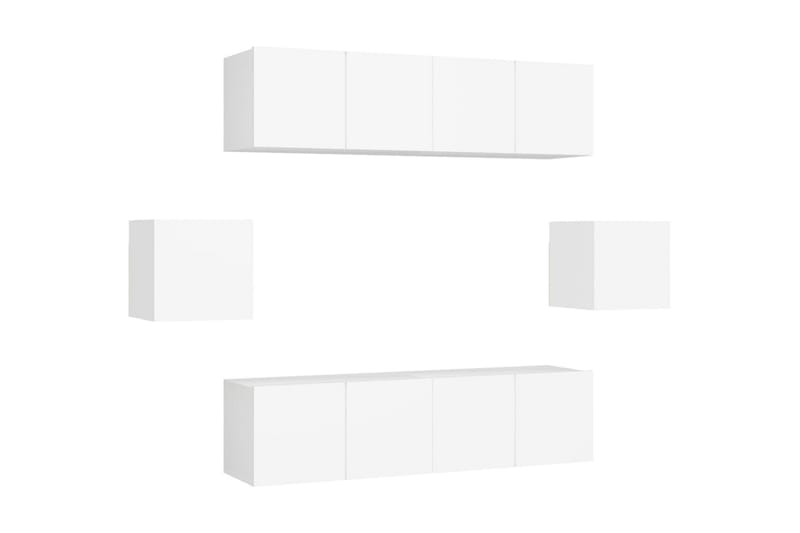 TV-skåp 6 delar vit spånskiva - Vit - Möbler - Tv möbel & mediamöbel - TV skåp