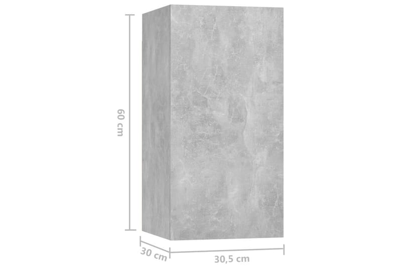 TV-skåp 7 delar betonggrå 30,5x30x60 cm spånskiva - Grå - Möbler - Tv möbel & mediamöbel - TV skåp