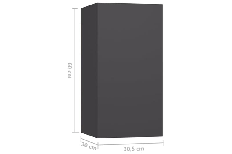 TV-skåp 7 delar grå 30,5x30x60 cm spånskiva - Grå - Möbler - Tv möbel & mediamöbel - TV skåp