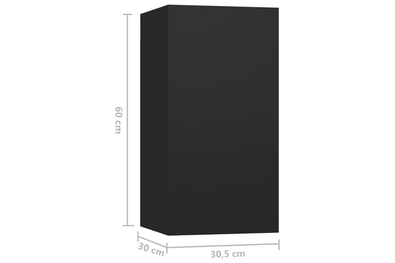 TV-skåp 7 delar svart 30,5x30x60 cm spånskiva - Svart - TV skåp