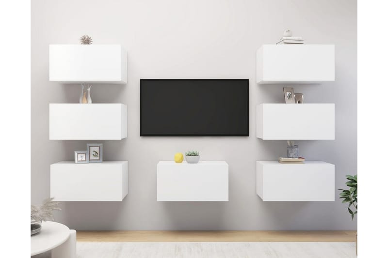 TV-skåp 7 st vit 30,5x30x60 cm spånskiva - Vit - Möbler - Tv möbel & mediamöbel - TV skåp