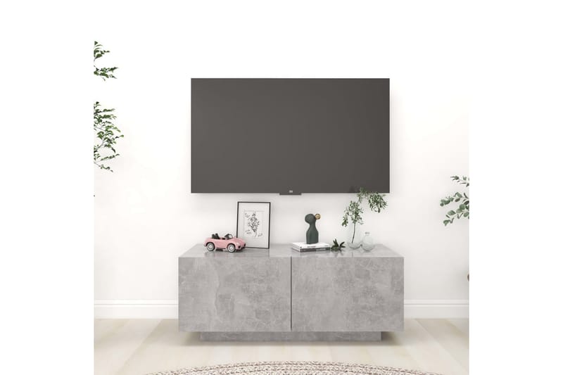 TV-skåp betonggrå 100x35x40 cm spånskiva - Grå - Möbler - Tv möbel & mediamöbel - TV skåp
