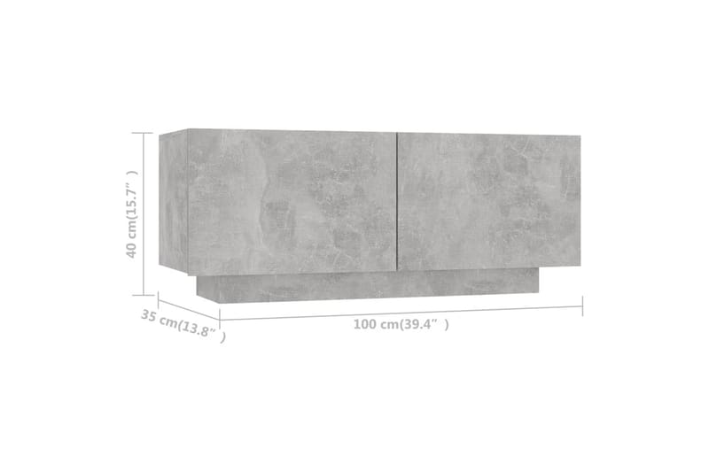 TV-skåp betonggrå 100x35x40 cm spånskiva - Grå - Möbler - Tv möbel & mediamöbel - TV skåp