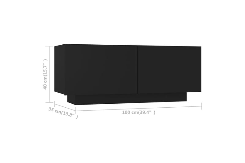 TV-skåp svart 100x35x40 cm spånskiva - Svart - Möbler - Tv möbel & mediamöbel - TV skåp