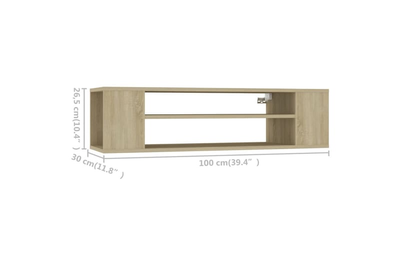 TV-väggskåp sonoma-ek 100x30x26,5 cm spånskiva - Brun - Möbler - Tv möbel & mediamöbel - TV skåp