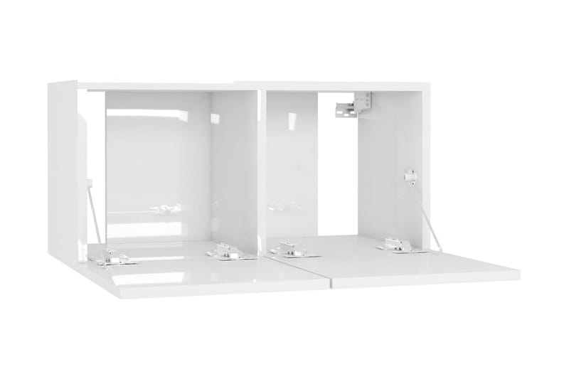 Väggmonterad TV-skåp vit högglans 60x30x30 cm - Vit - Möbler - Tv möbel & mediamöbel - TV skåp