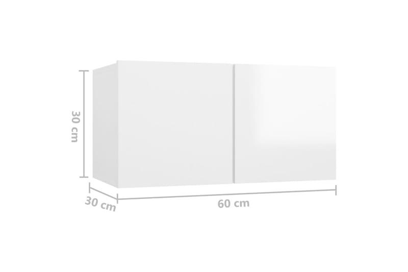 Väggmonterad TV-skåp vit högglans 60x30x30 cm - Vit - Möbler - Tv möbel & mediamöbel - TV skåp