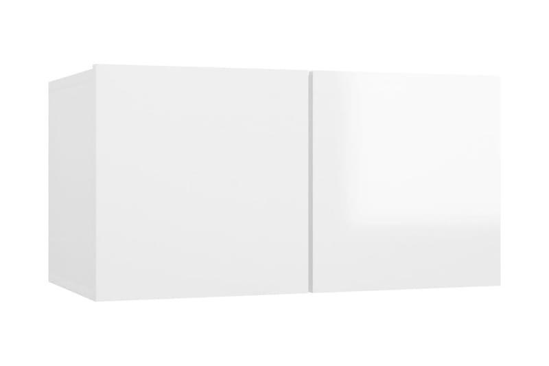 Väggmonterade TV-skåp 2 st vit högglans 60x30x30 cm - Vit - TV skåp