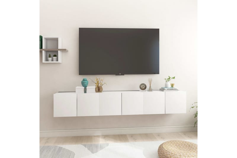 Väggmonterade TV-skåp 3 st vit 60x30x30 cm - Vit - TV skåp