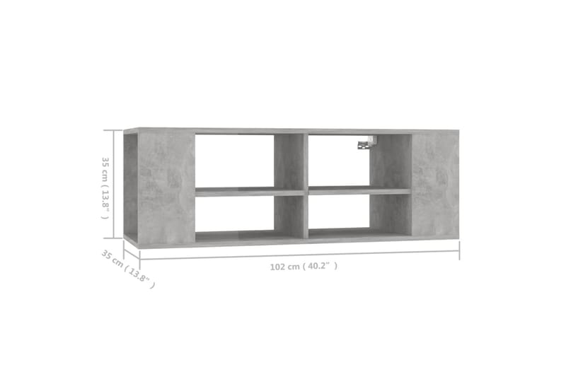 Väggmonterat tv-skåp betonggrå 102x35x35 cm spånskiva - Grå - Möbler - Tv möbel & mediamöbel - TV skåp