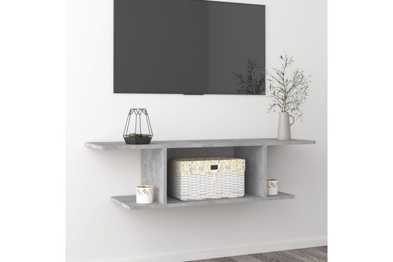 Väggmonterat tv-skåp betonggrå 103x30x26,5 cm - Grå - Möbler - Tv möbel & mediamöbel - TV skåp